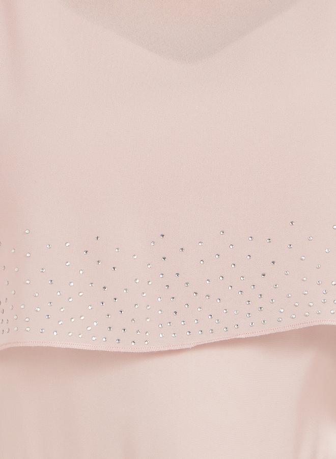 Styli Pink Embellished Cape Maxi Dress  - Image 4