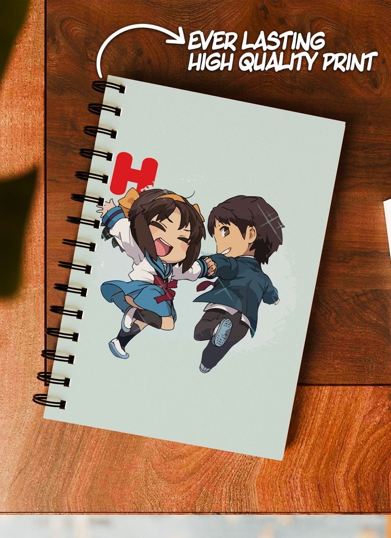 LOUD UNIVERSE Haruhi Suzomiya Jar Cute Couple Lined Writing Journal Haruhi Waifu Wirebound Spiral Notebook Haruhi Suzomiya The Melancholy of Haruhi Suzumiya-Anime Character Fan - Image 2