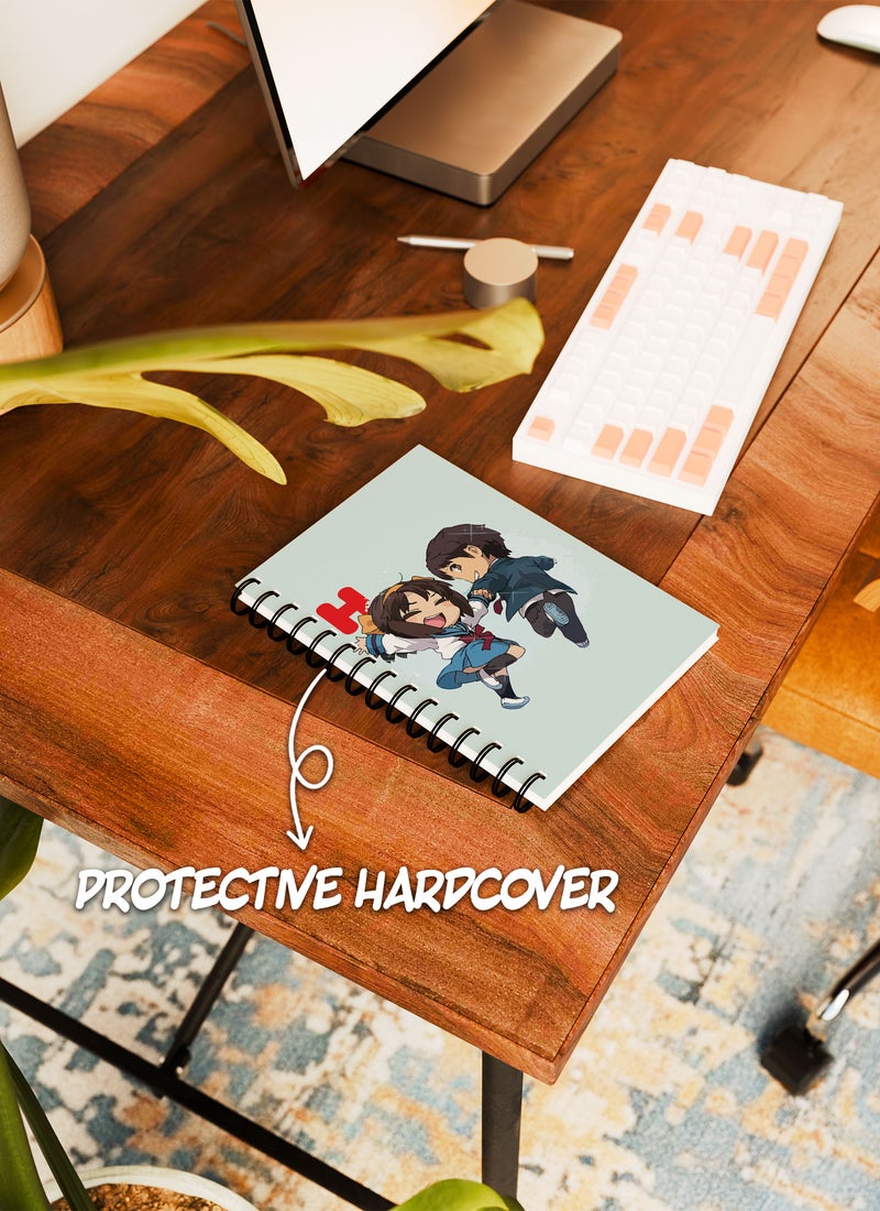 LOUD UNIVERSE Haruhi Suzomiya Jar Cute Couple Lined Writing Journal Haruhi Waifu Wirebound Spiral Notebook Haruhi Suzomiya The Melancholy of Haruhi Suzumiya-Anime Character Fan - Image 4