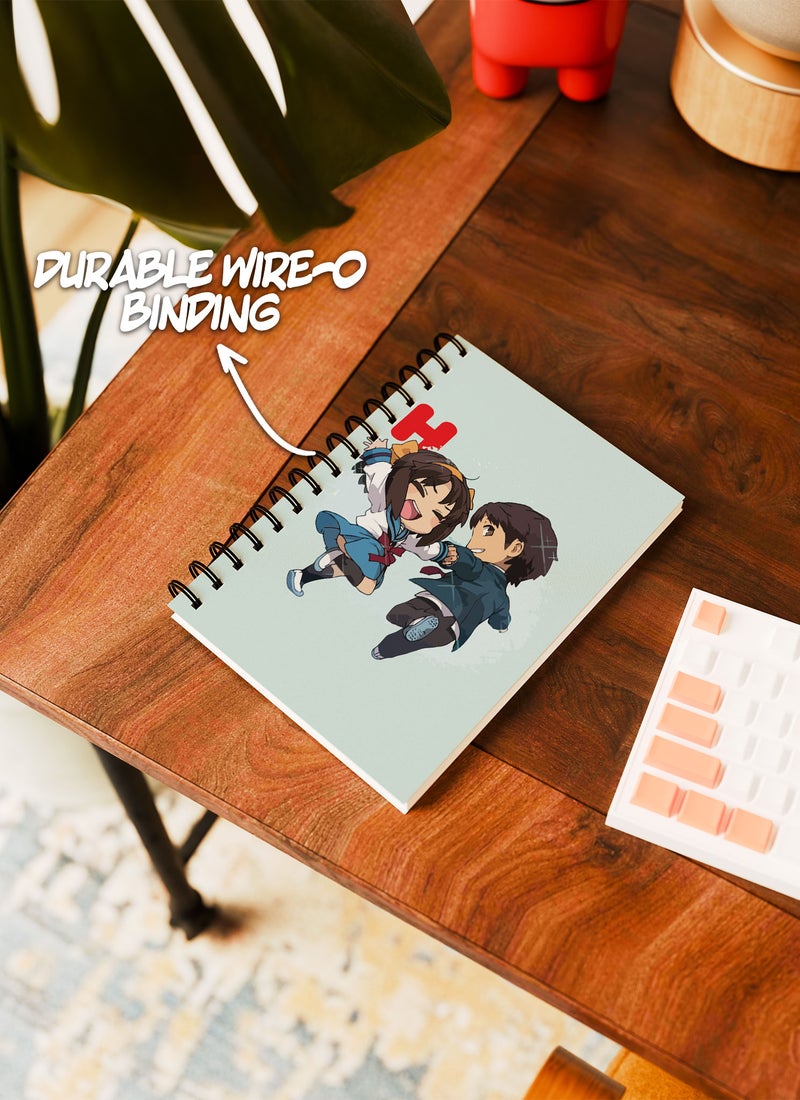LOUD UNIVERSE Haruhi Suzomiya Jar Cute Couple Lined Writing Journal Haruhi Waifu Wirebound Spiral Notebook Haruhi Suzomiya The Melancholy of Haruhi Suzumiya-Anime Character Fan - Image 3