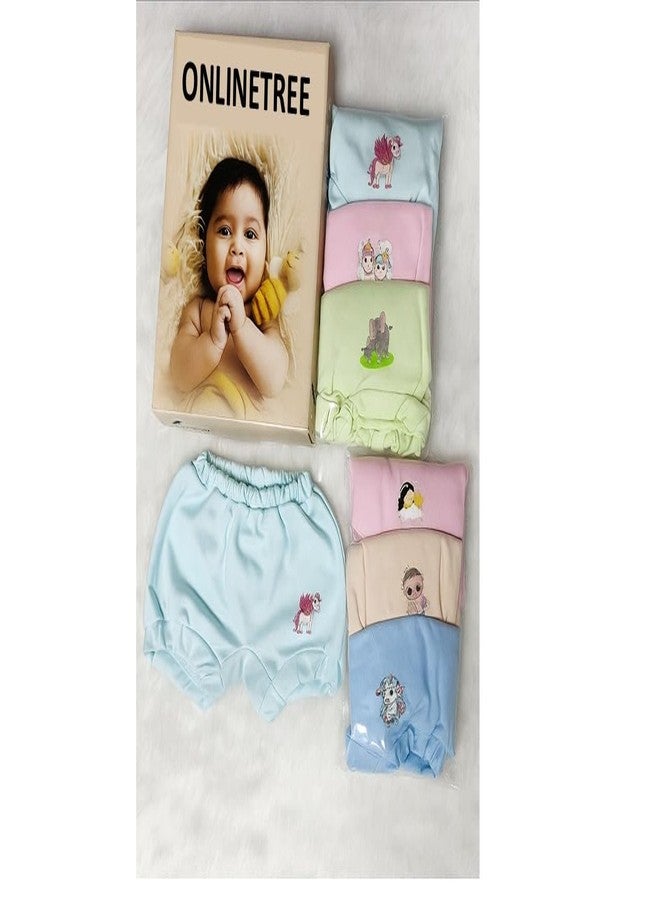 ONLINETREE Unisex Baby Cotton Bloomers | Pack of 6 Soft & Breathable Underwear | Multicolor Printed Shorts for Boys & Girls | Color May Vary - Image 3