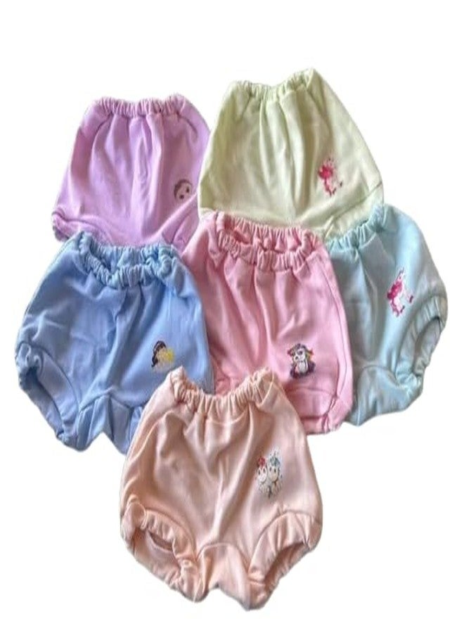 ONLINETREE Unisex Baby Cotton Bloomers | Pack of 6 Soft & Breathable Underwear | Multicolor Printed Shorts for Boys & Girls | Color May Vary - Image 1