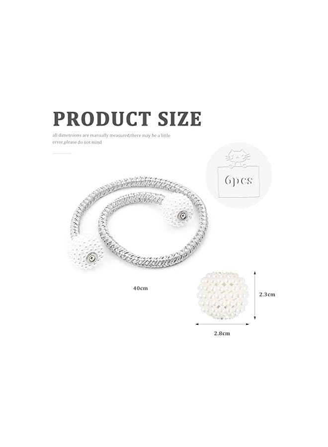 The Bros 6 PCS Curtain Tiebacks, 18 Inch Magnetic Curtain Ties, for Window Draperies Hold, Decorative Drape, No Tools Required(Grey) - Image 2