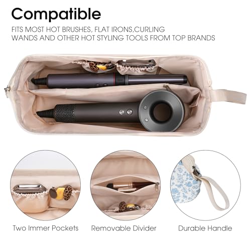 idoltimes Hair Tools Travel Bag, Hair Tool Bag for Women, Quilted Hair Tool Bags for Travel, Portable Hair Dryer Organizer Case - Image 4