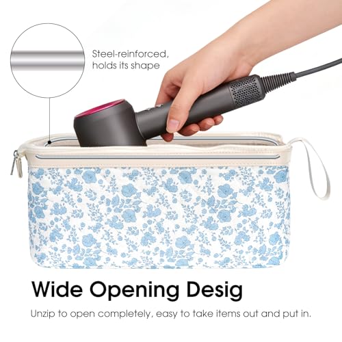 idoltimes Hair Tools Travel Bag, Hair Tool Bag for Women, Quilted Hair Tool Bags for Travel, Portable Hair Dryer Organizer Case - Image 5