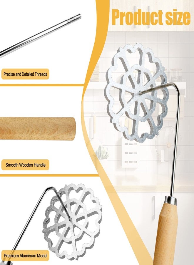 Achouray Bunuelos Mold Rosette Iron Molds Set with Wooden Handle, Lotus Flower Bunuelos Cookie Maker Mold, Funnel Cake Maker Cooking Stamp Maker Kit - 4.7 Inches - Image 3
