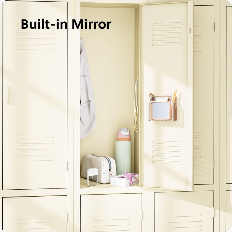 U Brands Peachy Pink Magnetic Locker Cup with Mirror, Locker Mirror with Pencil Holder, Magnetic Organizer for School Lockers, 5" x 2.4" x 4.75" - Image 3