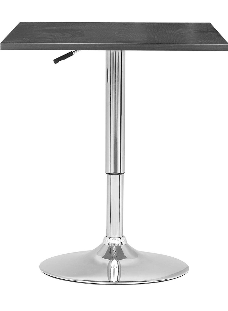 AL WADI FURNITURE AWF AL WADI FURNITURE 3-Piece Adjustable Square MDF Wood BarTable Set with 2 Bar Stools for Pub Counter Kitchen Home PU Leather BarChairs with Arms Footrest 360°Swivel Perfect for Small Space, Black - Image 4