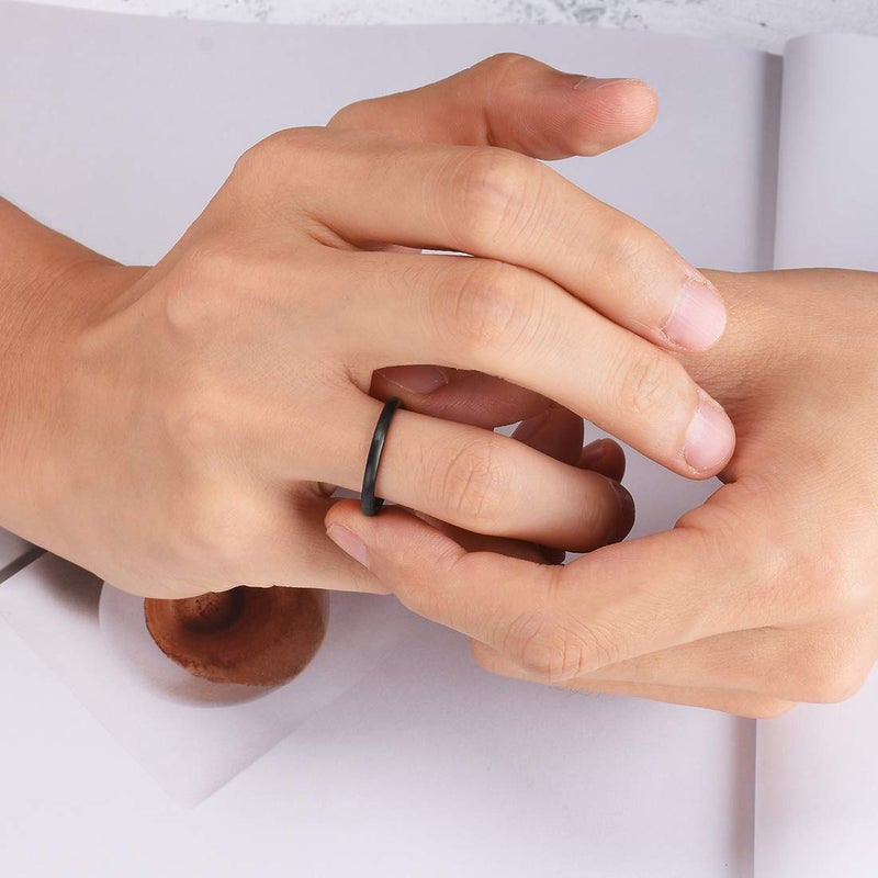 King Will 2mm Mens Womens Tungsten Carbide Ring Engagement Wedding Band Black Domed Matte Brushed Finish Comfort Fit,Size 4 - Image 5