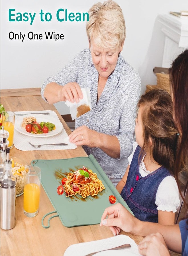 DZDOV Silicone Placemat for Toddler Eating: Wipe Clean & Roll Up in The Diaper Bag - Table Mat for Restaurant/Travel/On-The-Go - Image 3