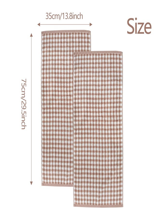 USTIDE Pink Checkered Hand Towel Cotton Face Towels Set of 2 Soft Quick Dry Shower Towel for Bathroom Gym Spa（2 Hand Towels, 13.8"x29.5"） - Image 3