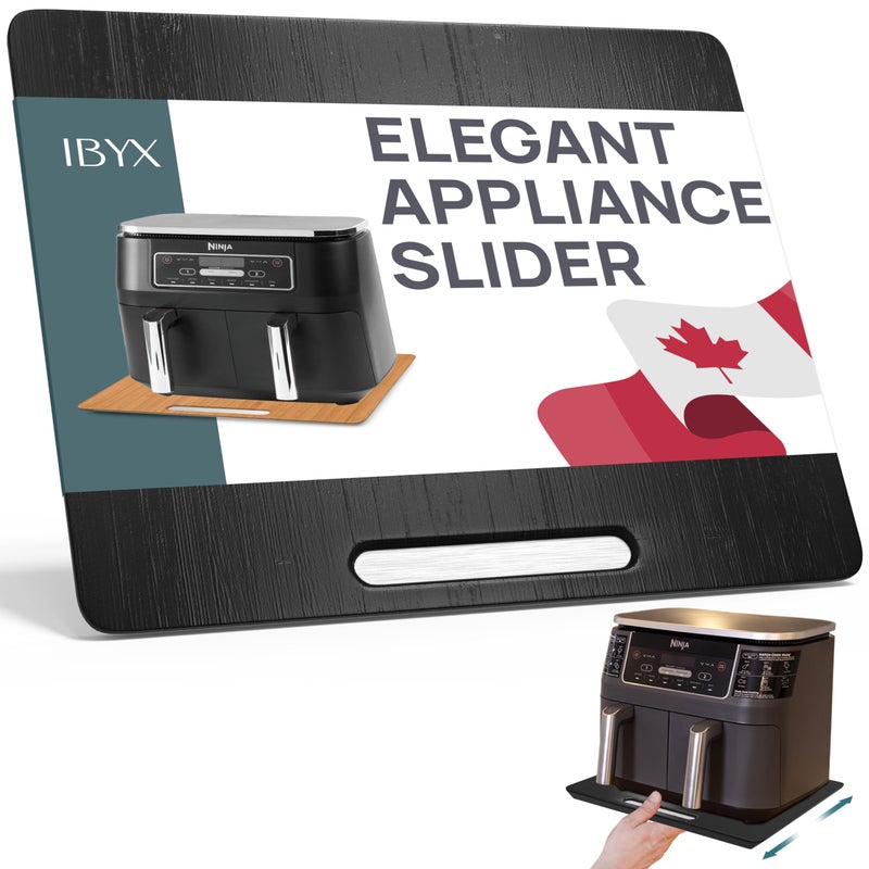 Ibyx Elegant Sliding Tray for Your Coffee Maker Heavy Kitchen Appliances Sturdy Slides Easily from Under The Cabinet Black 16 W x 13 D