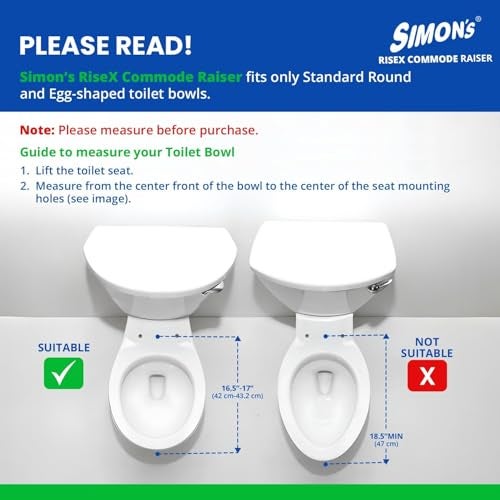 Simon's Heavy-Duty 4 Inch Commode Seat Raiser With Lid Cover for Elderly to Sit and Rise From Commode Toilets, Portable Seat Extension for Senior Citizen With Knee Pain - Pack of 1, White - Image 5