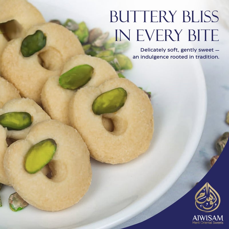 Al Wissam 200g Nawashif Arabic Cookies Box  – Premium Arabic Sweets -  Maamoul, Barazek & Ghuraiba  – Gift Box for Eid, Diwali, & Christmas Baklava - Image 3