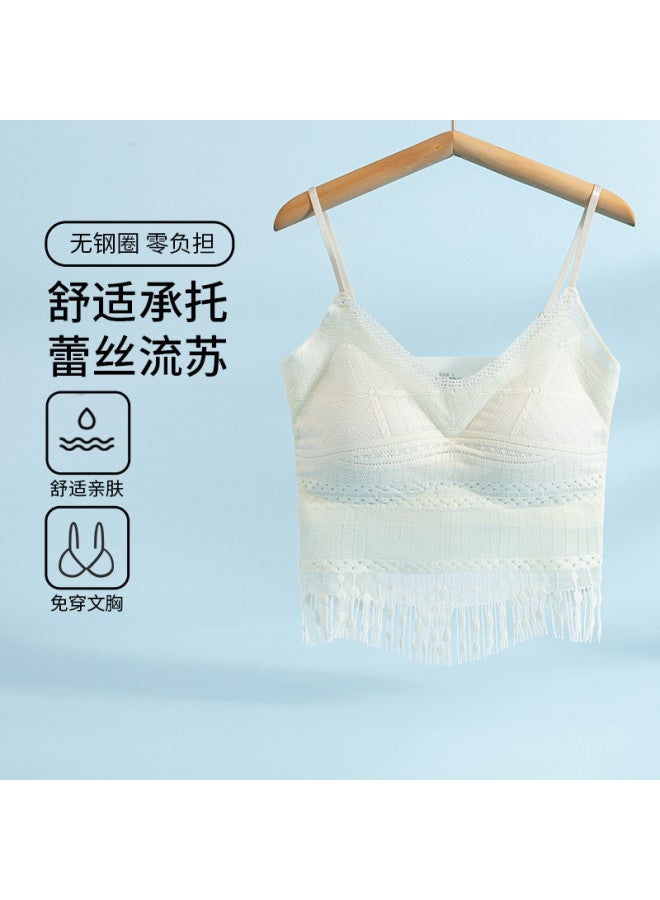 Goso Spaghetti Strap Women'S Layering Fringe Camisole Top, Braless, Lightweight And Breathable Underwear - Image 2