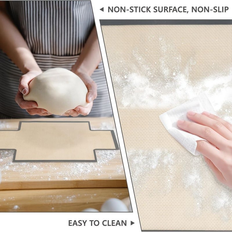 2 Pcs Silicone Baking Mat Set Black 34x24 Non Stick Food Grade Oven Liners Reusable Heat Resistant Easy Clean Kitchen Baking Tool - Image 5