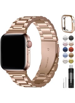 Compatible Apple Watch Straps 38mm 40mm 41mm 42mm 44mm 45mm 49mm, Stainless Steel iWatch Band with Case for Apple Watch Series 8/7/6/5/4/3/2/1/SE/SE2/Ultra