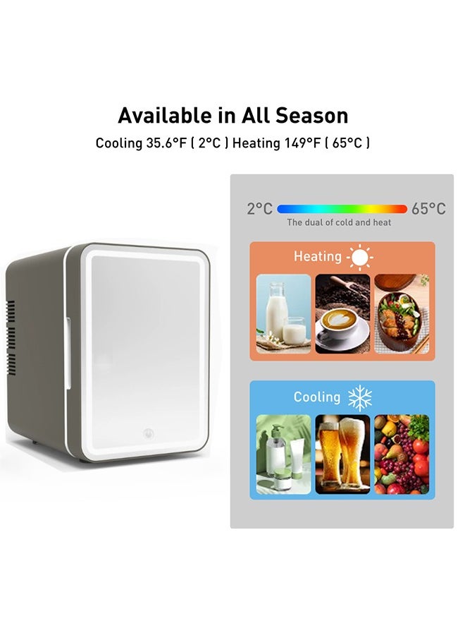Joshberg Skincare Fridge With Dimmable LED Light Mirror, 4L Makeup Mini Fridge for Bedroom, Car, Office & Dorm, Cooler & Warmer, Portable Small Refrigerator for Cosmetics, Skin Care and Food, White  - Image 3