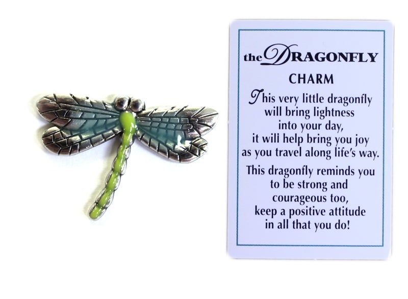 GANZ The Dragonfly Charm of Spirit with Story Card!,Turquoise, Green, Gray - Image 1