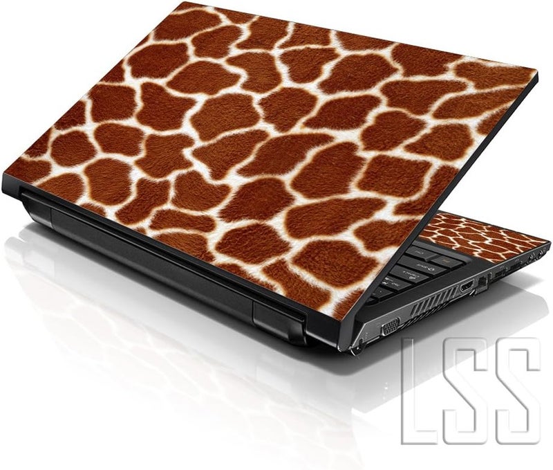 LSS 15 15.6 inch Laptop Notebook Skin Sticker Cover Art Decal Fits 13.3" 14" 15.6" 16" HP Dell Lenovo Apple Asus Acer Compaq (Free 2 Wrist Pad Included) Giraffe Print - Image 1