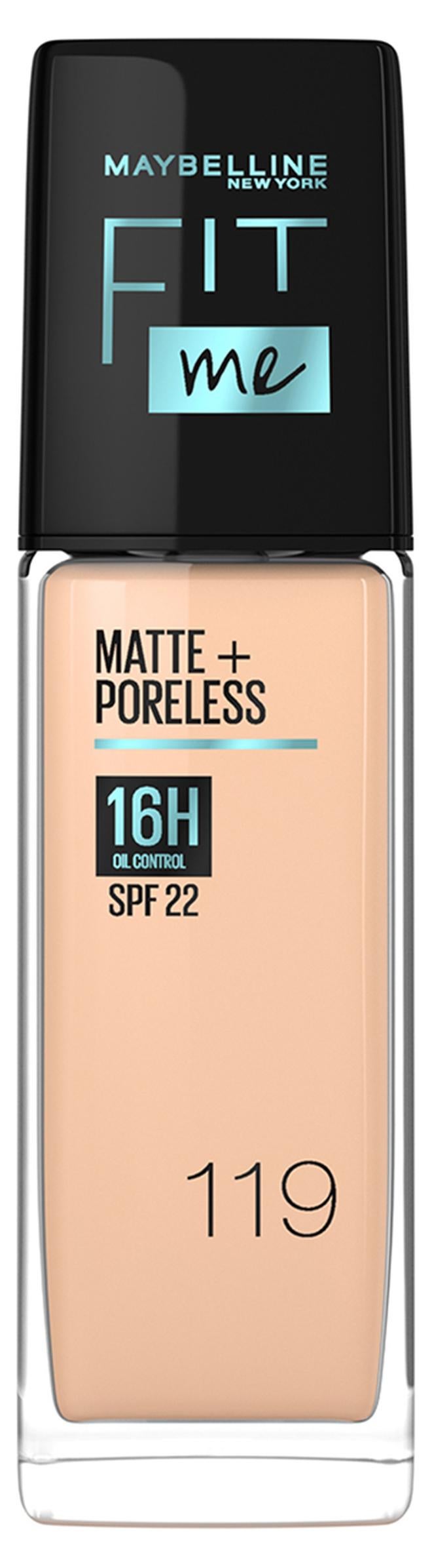 MAYBELLINE NEW YORK Fit Me Matte + Poreless Foundation 16H Oil Control With SPF 22 - 119 - Image 1