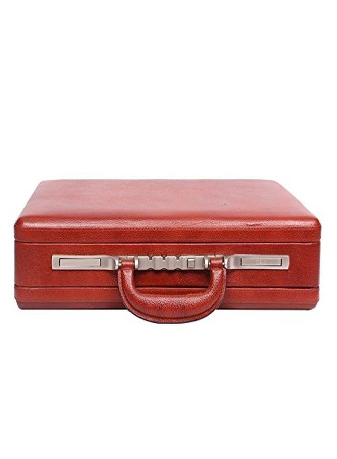 OBANI Genuine Leather Expandable Briefcase Tan. Dimensions: 18" x 4" x 12.50" (L x W x H) - Image 1