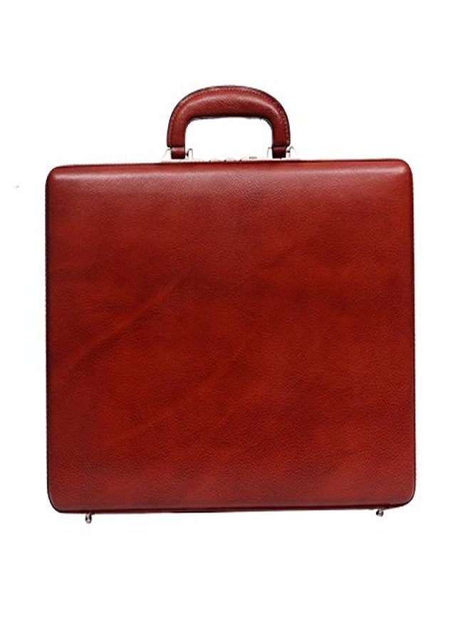 OBANI Genuine Leather Expandable Briefcase Tan. Dimensions: 18" x 4" x 12.50" (L x W x H) - Image 3