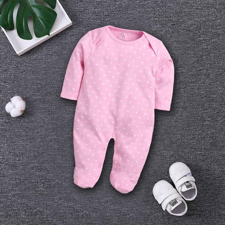 Baby Go 100% Cotton Rompers for Newborns - Pack of 2 (Pink & Mint) - Image 4