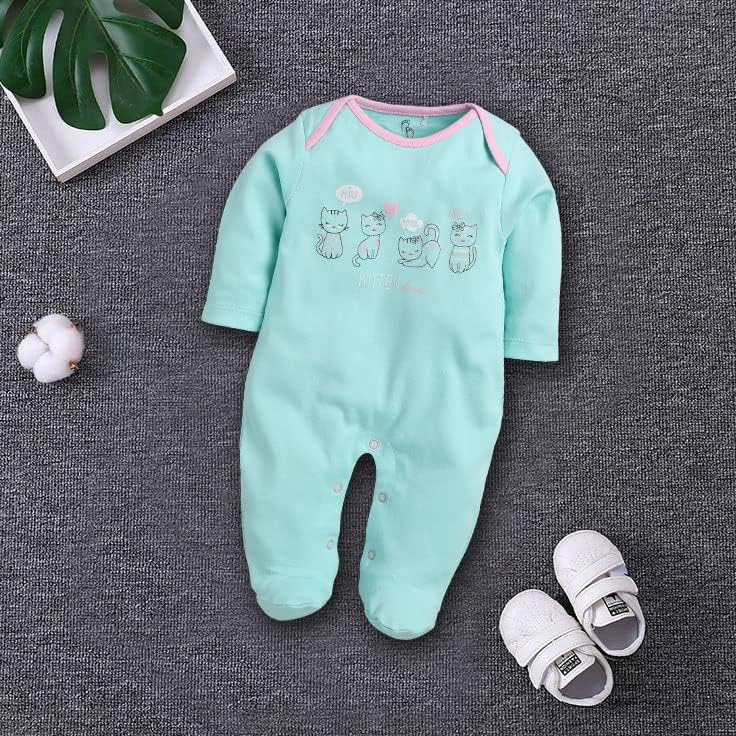 Baby Go 100% Cotton Rompers for Newborns - Pack of 2 (Pink & Mint) - Image 5