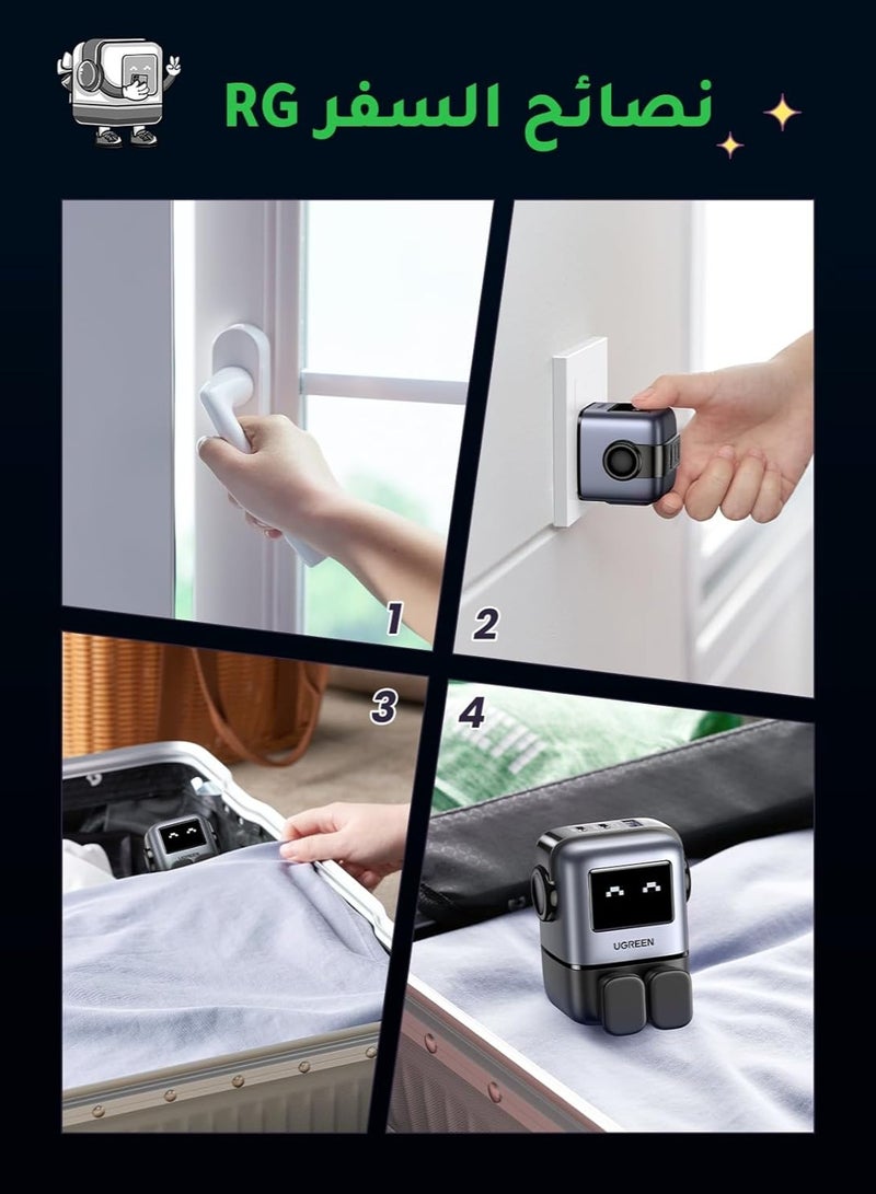 REBENUO Charger 65W USB Type-C1 C2-A with 3 Ports LED Display Provides a Funny Small Power Adapter with a Stylish Look and Fast Type-C Performance - Image 2