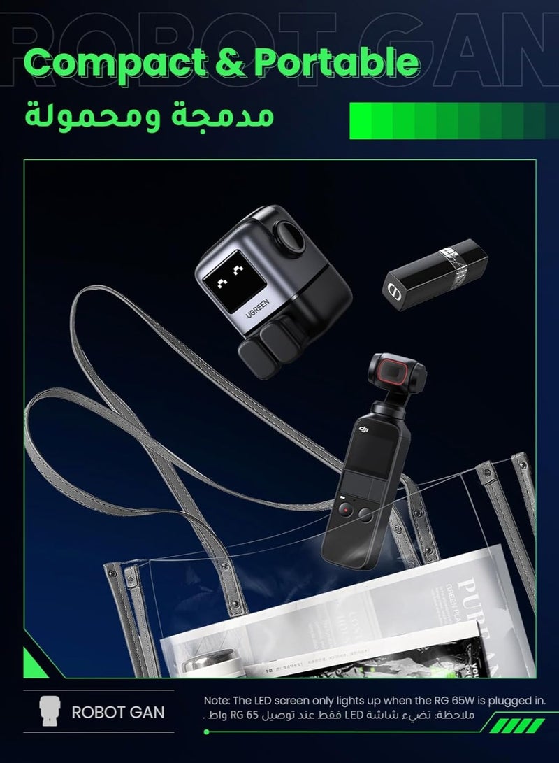 REBENUO Charger 65W USB Type-C1 C2-A with 3 Ports LED Display Provides a Funny Small Power Adapter with a Stylish Look and Fast Type-C Performance - Image 4