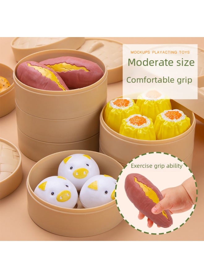 مجموعة موقد كهرومغناطيسي للكعك البخاري، لعبة تقطيع الفاكهة الممتعة للأطفال، لعبة مطبخ مناسبة للعب المنزلي - اللون: حزمة طبخ المطبخ - Image 4