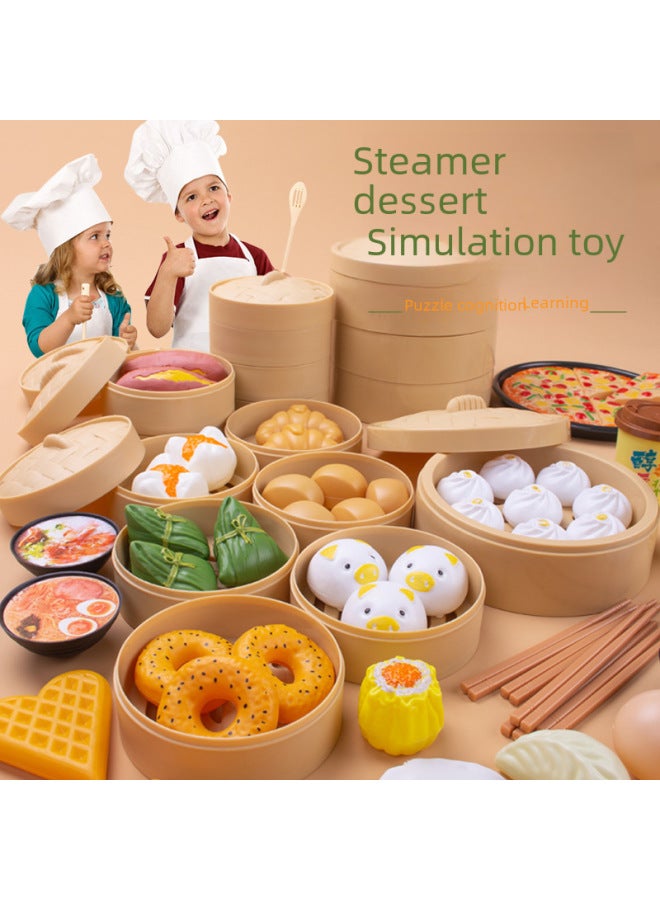مجموعة موقد كهرومغناطيسي للكعك البخاري، لعبة تقطيع الفاكهة الممتعة للأطفال، لعبة مطبخ مناسبة للعب المنزلي - اللون: حزمة طبخ المطبخ - Image 2