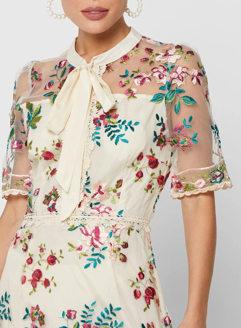 Ella Limited Edition Floral Embroidered Midi Dress