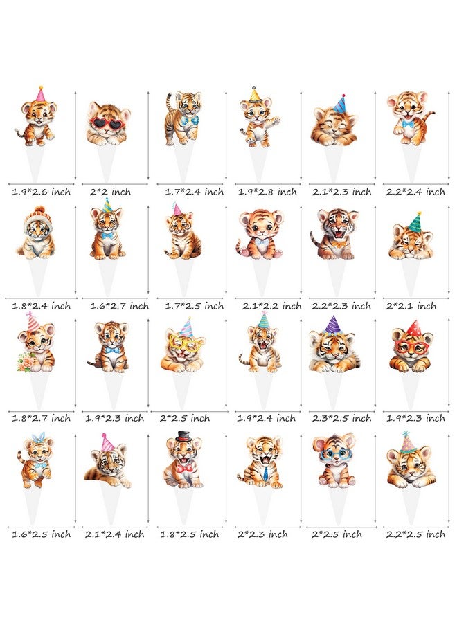 umoni Tiger Cupcake Toppers - 48Pcs Tiger Party Cupcake Picks & Cake Toppers for Safari Jungle Party Supplies - Image 4