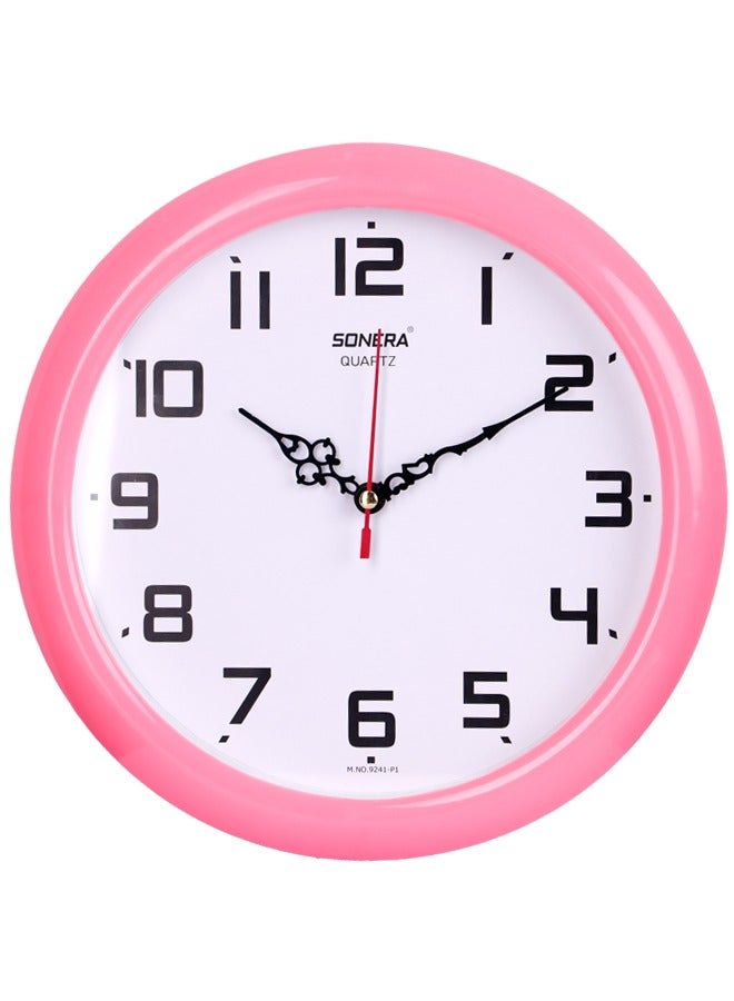 Sonera Wall Clock 9241-Analog-Quartz -Pink Frame - White Dial With Black Numbers - Image 1