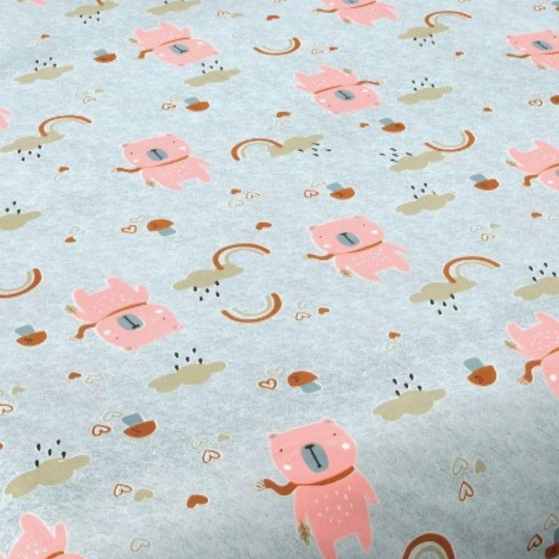 Luxe Layers Pure Cotton Kids King Size Double Bedsheet with Two Pillow Covers 100 X 108 Inches 100 Pure Cotton 300 TC Soft Hypoallergenic Bed Sheet Kitten Print  - Image 3