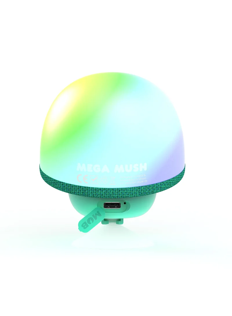 MOB Mega Mush portable Bluetooth speaker in green with wireless connectivity and compact design for easy transport, ideal for music on the go