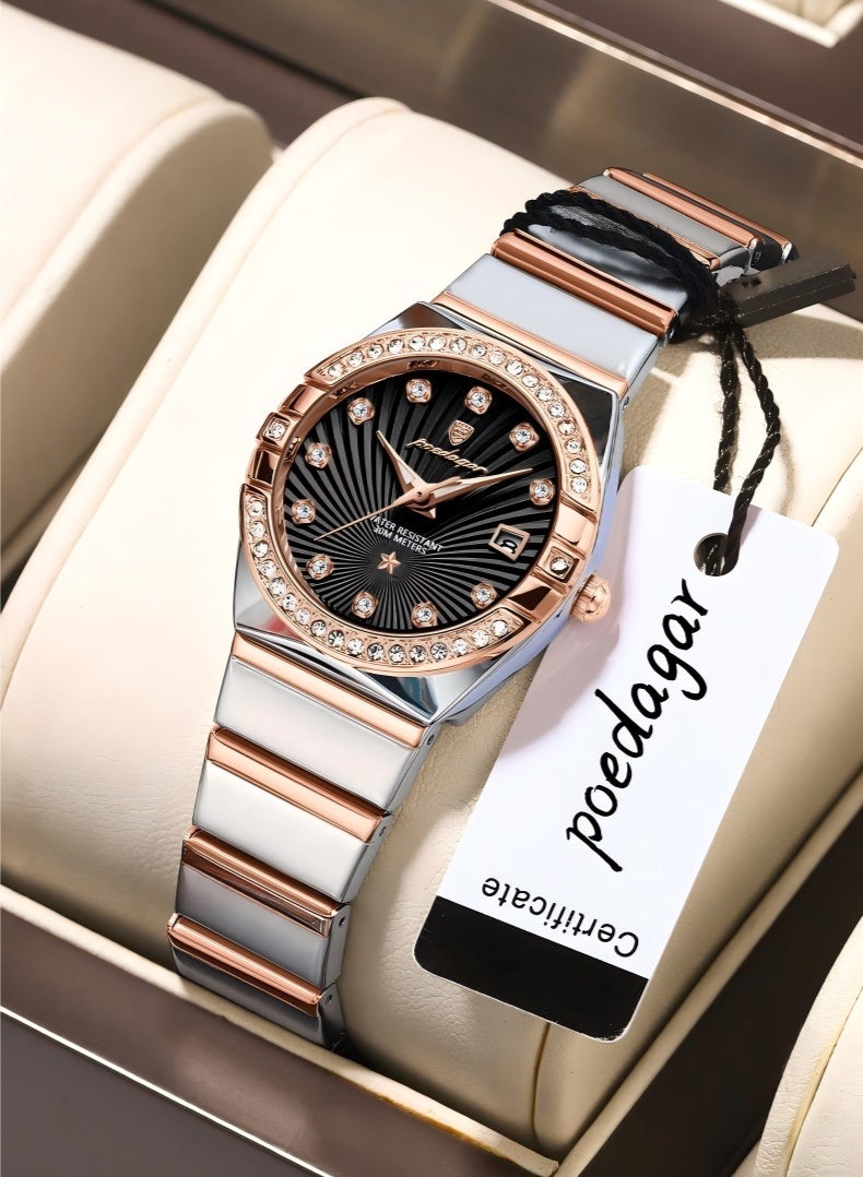 POEDAGAR Watch For Women Stainless Steel Quartz Luminous Water Resistant Watch - Image 1