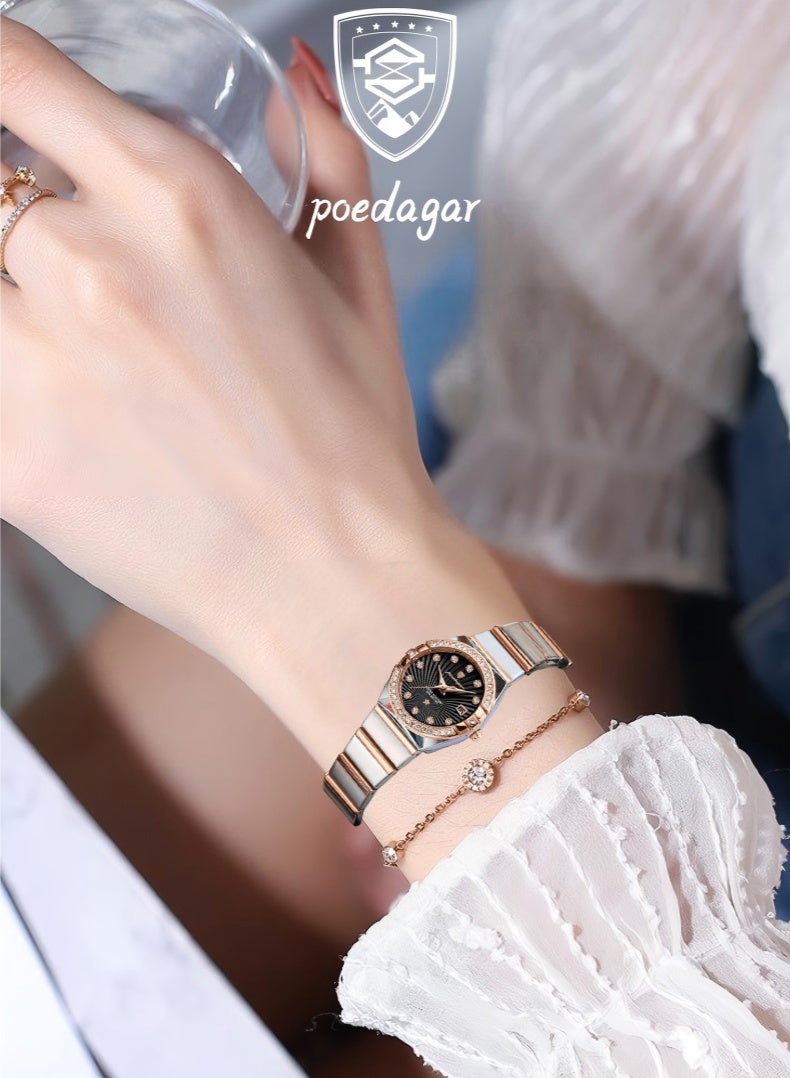 POEDAGAR Watch For Women Stainless Steel Quartz Luminous Water Resistant Watch - Image 2