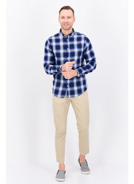 Threadbare Men Regular Fit Checkered Long Sleeves Casual Shirt, Blue Combo  - Image 4
