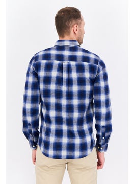 Threadbare Men Regular Fit Checkered Long Sleeves Casual Shirt, Blue Combo  - Image 2