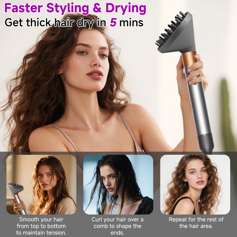 FFsign Upgraded Large Diffuser Attachment for Dy-son Airwrap Styler HS01, HS05, HS08, Converts to Hair Dryer, Fast Drying Wave & Curly & Thick, Heat Resistant Nylon Fiber Nozzle Attachments - Image 4