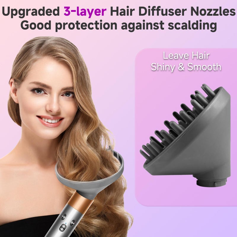 FFsign Upgraded Large Diffuser Attachment for Dy-son Airwrap Styler HS01, HS05, HS08, Converts to Hair Dryer, Fast Drying Wave & Curly & Thick, Heat Resistant Nylon Fiber Nozzle Attachments - Image 5
