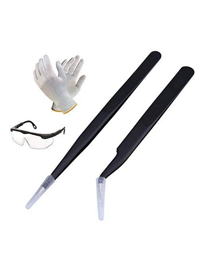 Digital Craft 2pcs Anti-Static Precision Tweezers Set - Stainless Steel ESD Safe Electronics Repair Tools for Circuit Board, Soldering & Small Parts Handling - Image 1