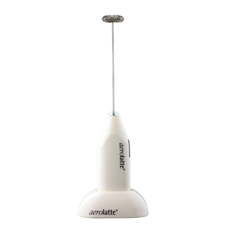 Aerolatte Milk Frother with Counter Stand The Original SteamFree Frother Ivory Batteries Included