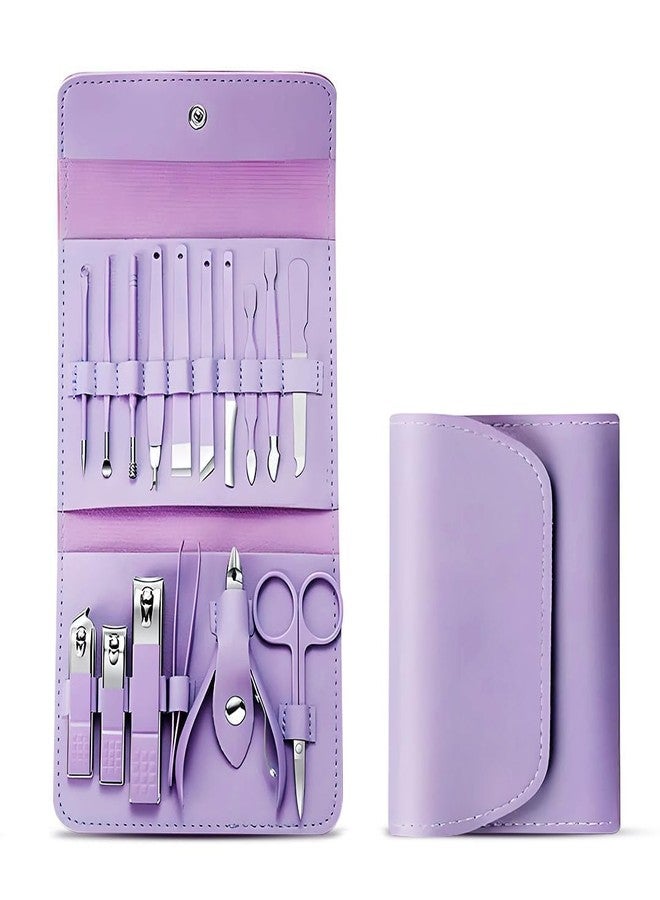 Veoni Belle Stainless Steel 16-in-1 Manicure Pedicure Grooming Kit | Nail Clipper Set for Hand, Foot & Face Care | Travel Case Included | Multicolor - Image 3