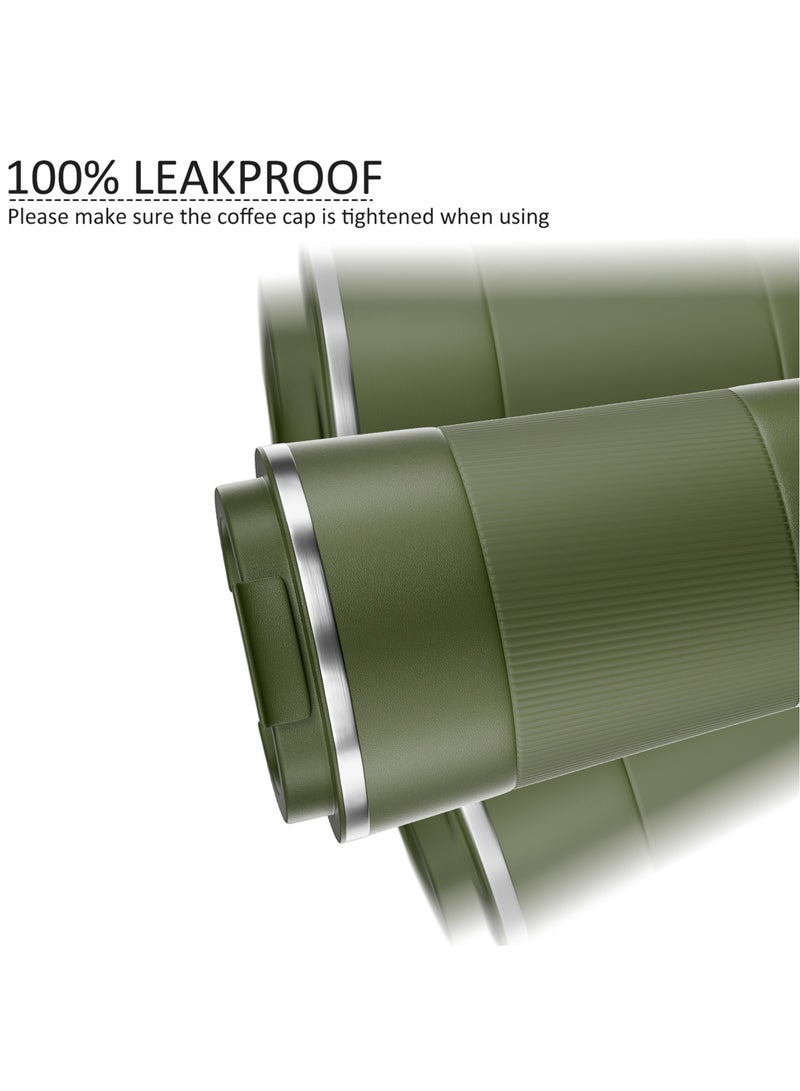LEFAFA Travel Coffee Mug, 510ml Insulated Coffee Mug with Leakproof Lid,  Stainless Steel Coffee Tumbler, Reusable Coffee Cup for Hot and Cold(Green) - Image 4