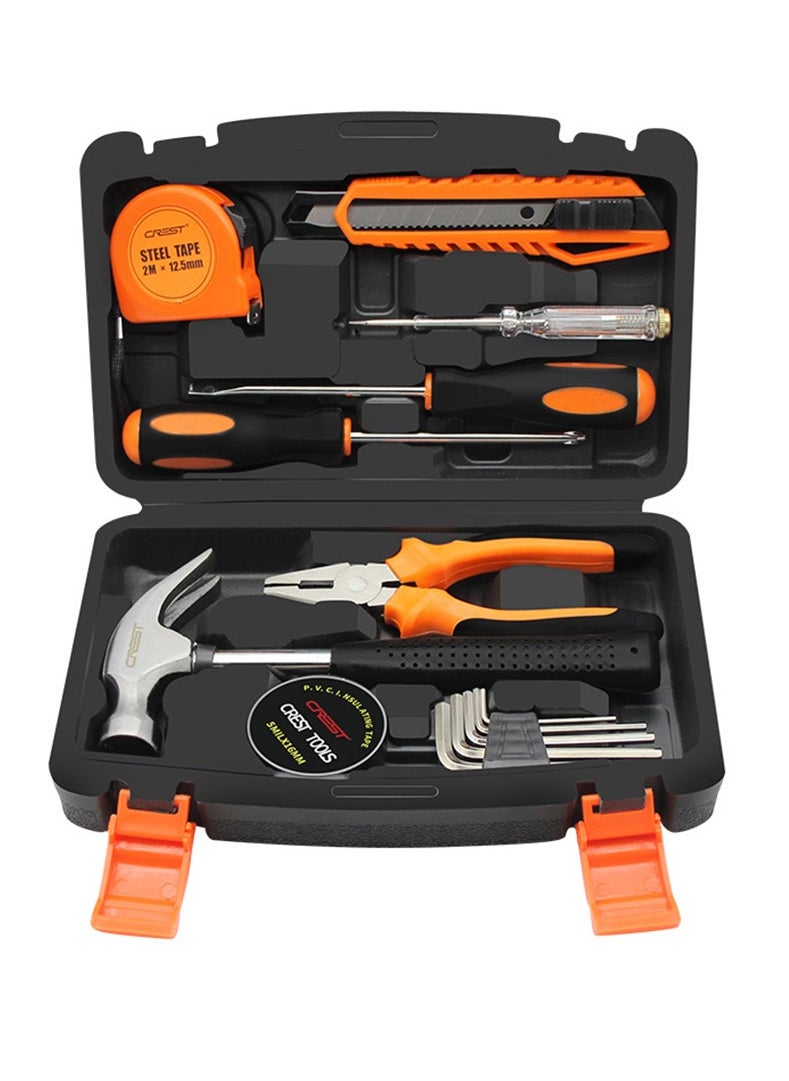 Crest 13-Piece Drive Socket Set Reversible Ratchet Wrench Alloy Steel Hardware Tools Sets Home Kit Combination Screwdriver Wrench Plier Repair Tools  - Image 1