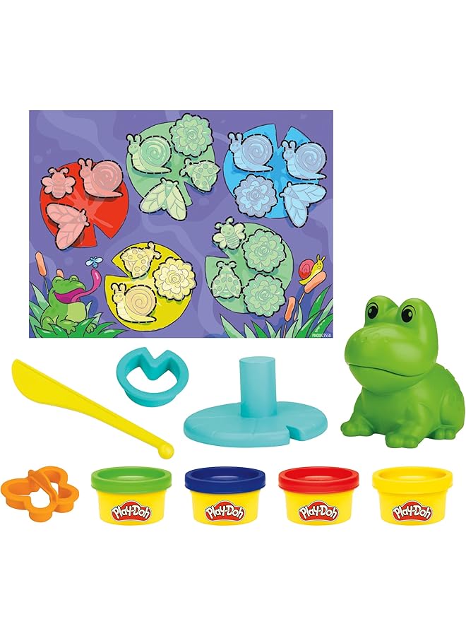 بلاي دوه مجموعة Frog 'N Colors المبتدئة مع ألعاب Playmat لمرحلة ما قبل المدرسة للفتيات والفتيان بعمر 3 سنوات وحتى لعبة الضفدع للحرف اليدوية في مرحلة ما قبل المدرسة و4 ألوان مركبة للنمذجة - Image 1